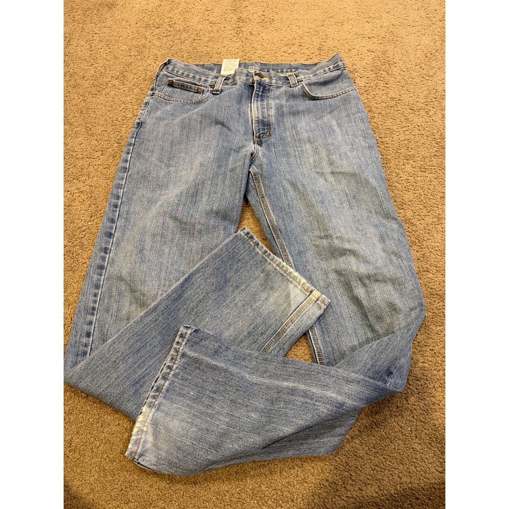 Carhartt 101483-980 Mens Relaxed Fit 5 Pocket Jeans Size 34x34 Cotton Blend